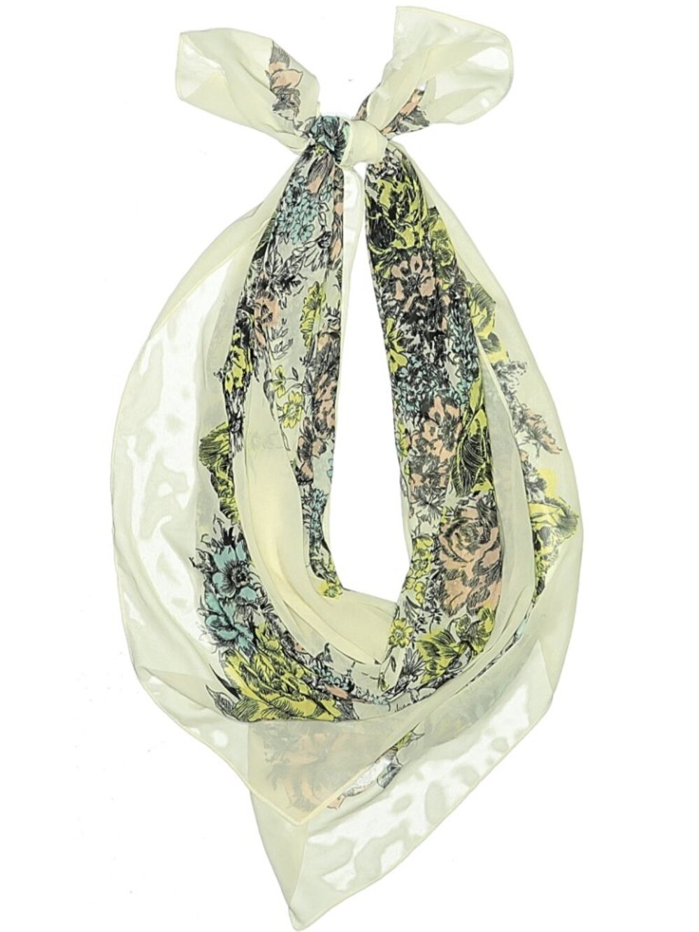 Sheer Floral Scarf